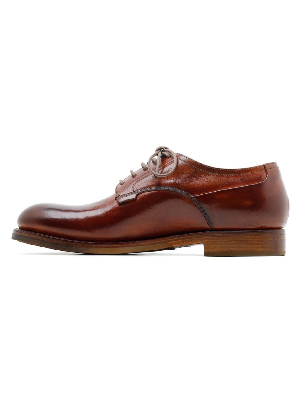 Silvano Sassetti Scarpe Derby Zurigo in pelle color brandy Nuova
