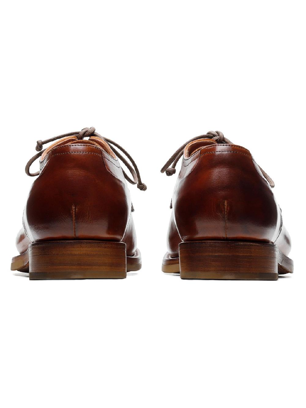 Silvano Sassetti Scarpe Derby Zurigo in pelle color brandy Nuova