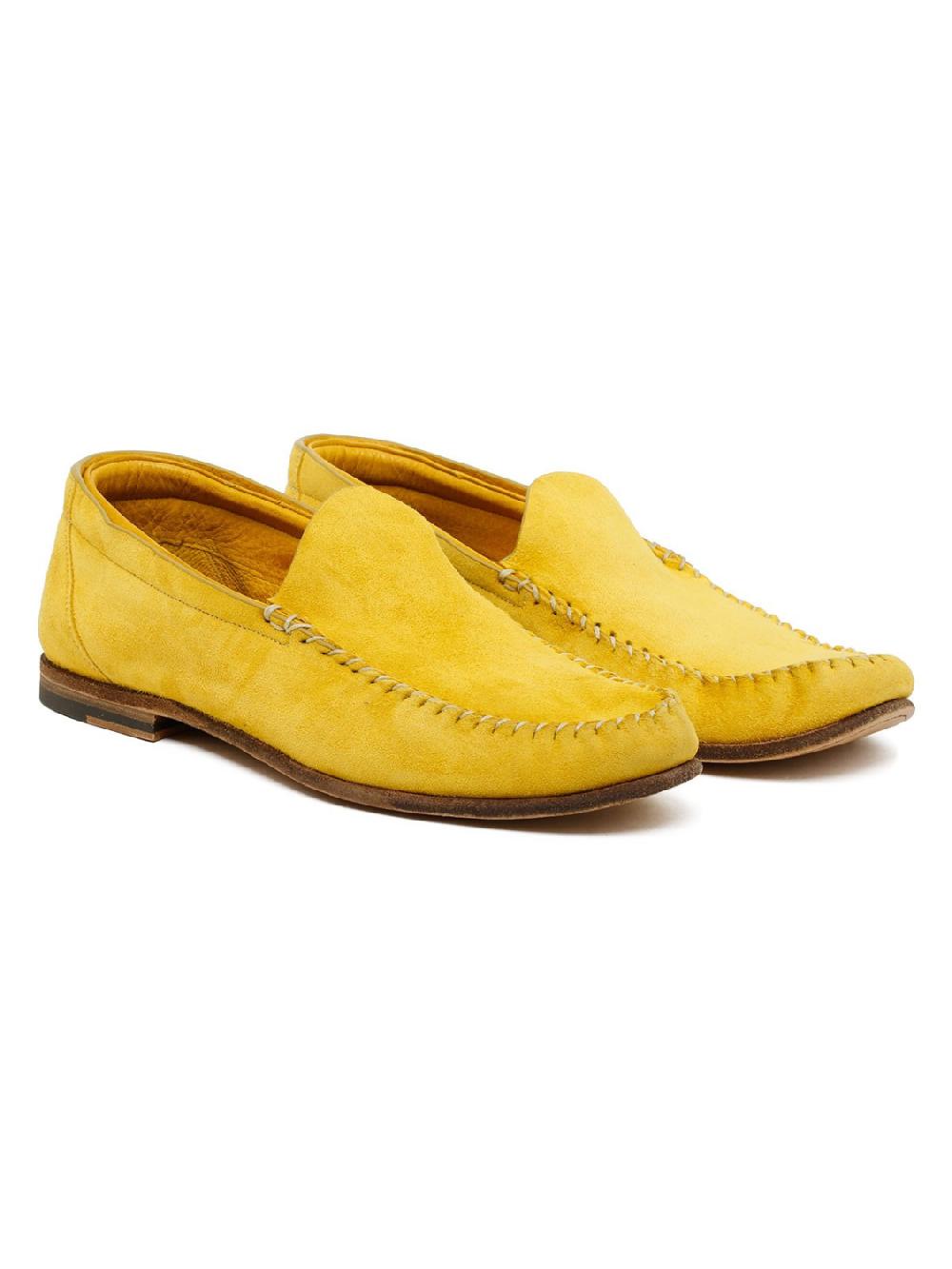 Silvano Sassetti Mocassini in pelle di cervo giallo Consegna Veloce