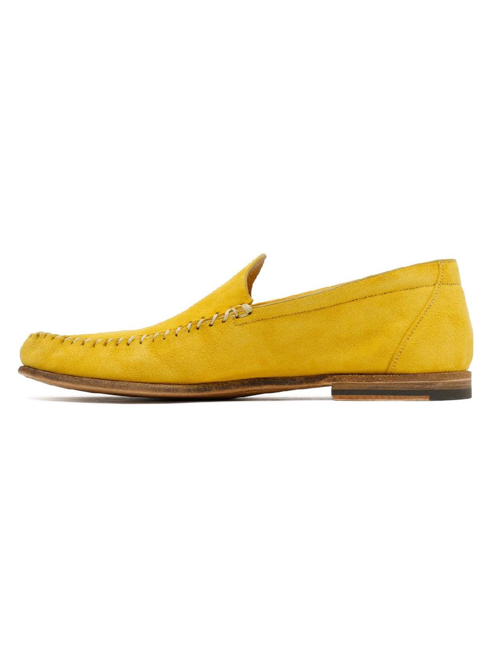 Silvano Sassetti Mocassini in pelle di cervo giallo Consegna Veloce