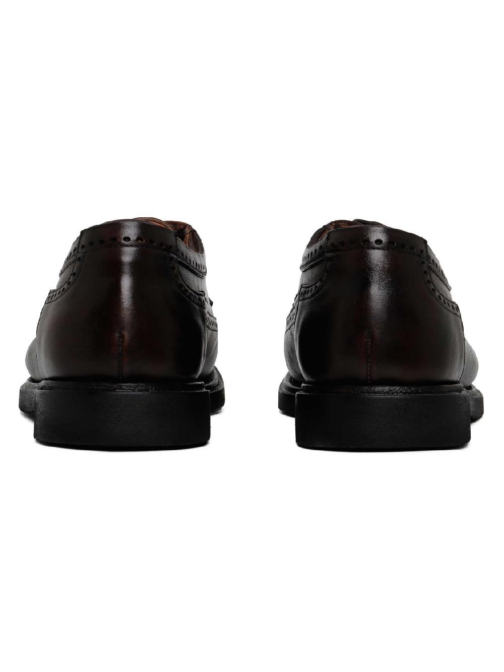 Silvano Sassetti Scarpe Derby in pelle marrone scuro Promozione Limitata