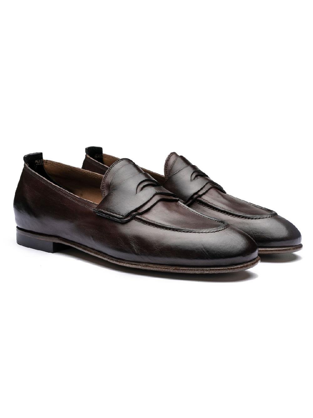 Silvano Sassetti Mocassini in pelle marrone Sconto