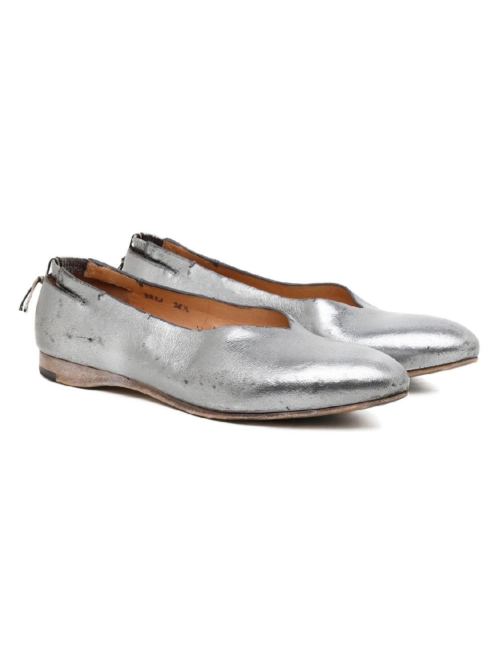 Silvano Sassetti Slippers in pelle argentata In Vendita