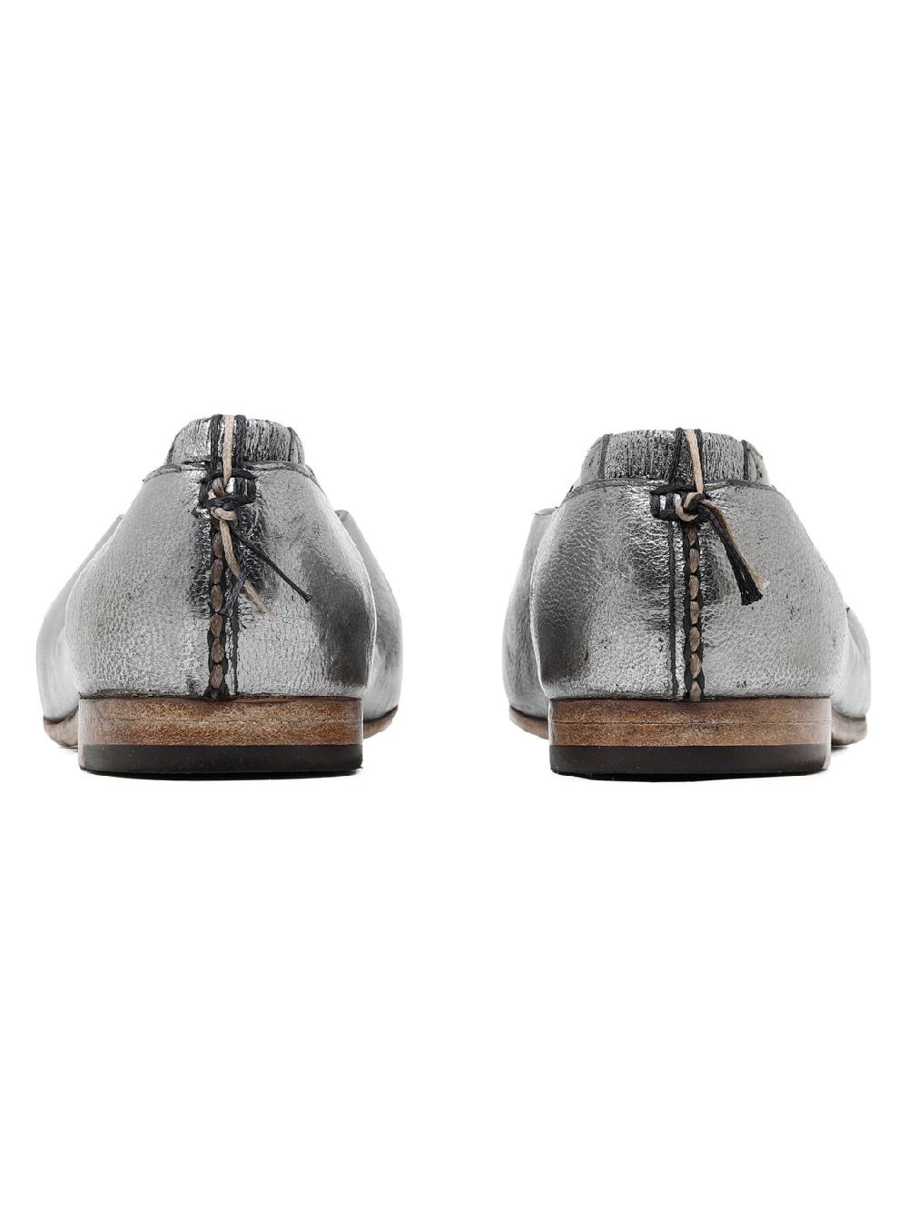 Silvano Sassetti Slippers in pelle argentata In Vendita
