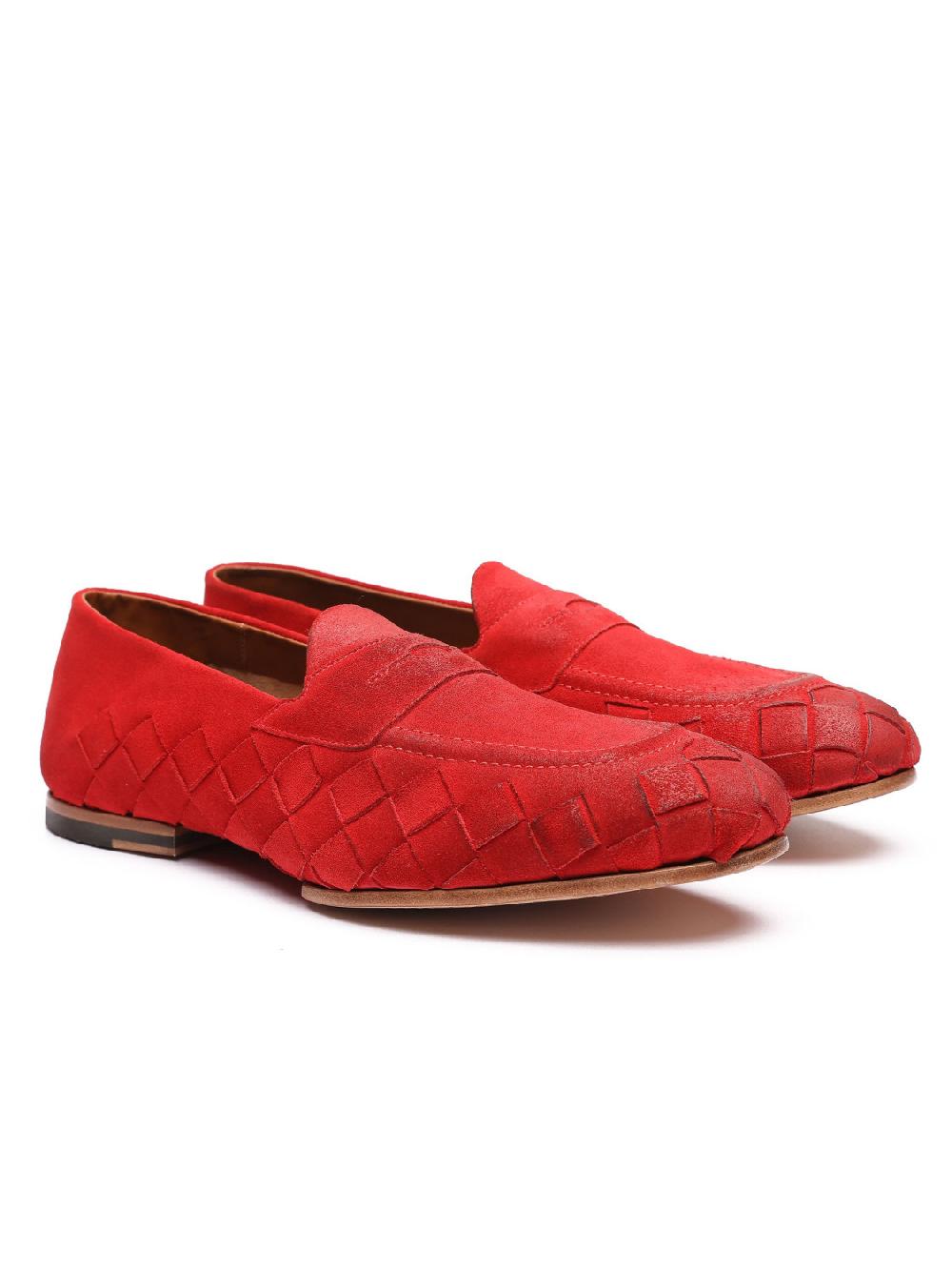 Silvano Sassetti Mocassini in suede rosso Saldi