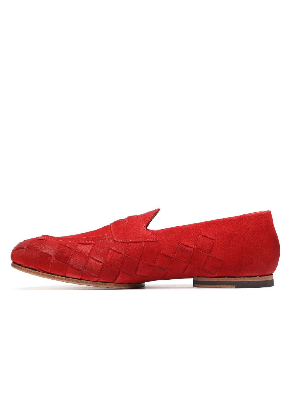 Silvano Sassetti Mocassini in suede rosso Saldi