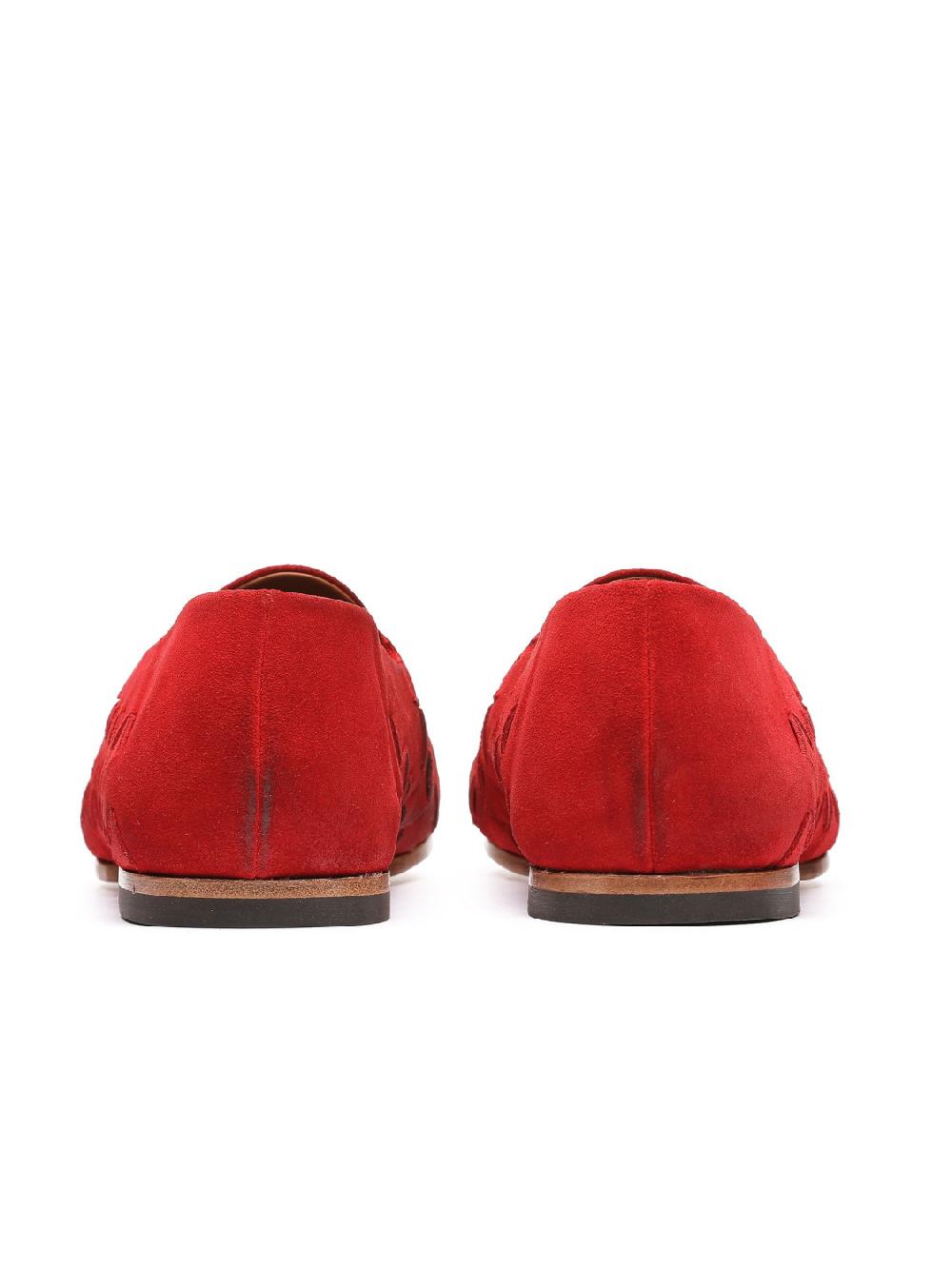 Silvano Sassetti Mocassini in suede rosso Saldi