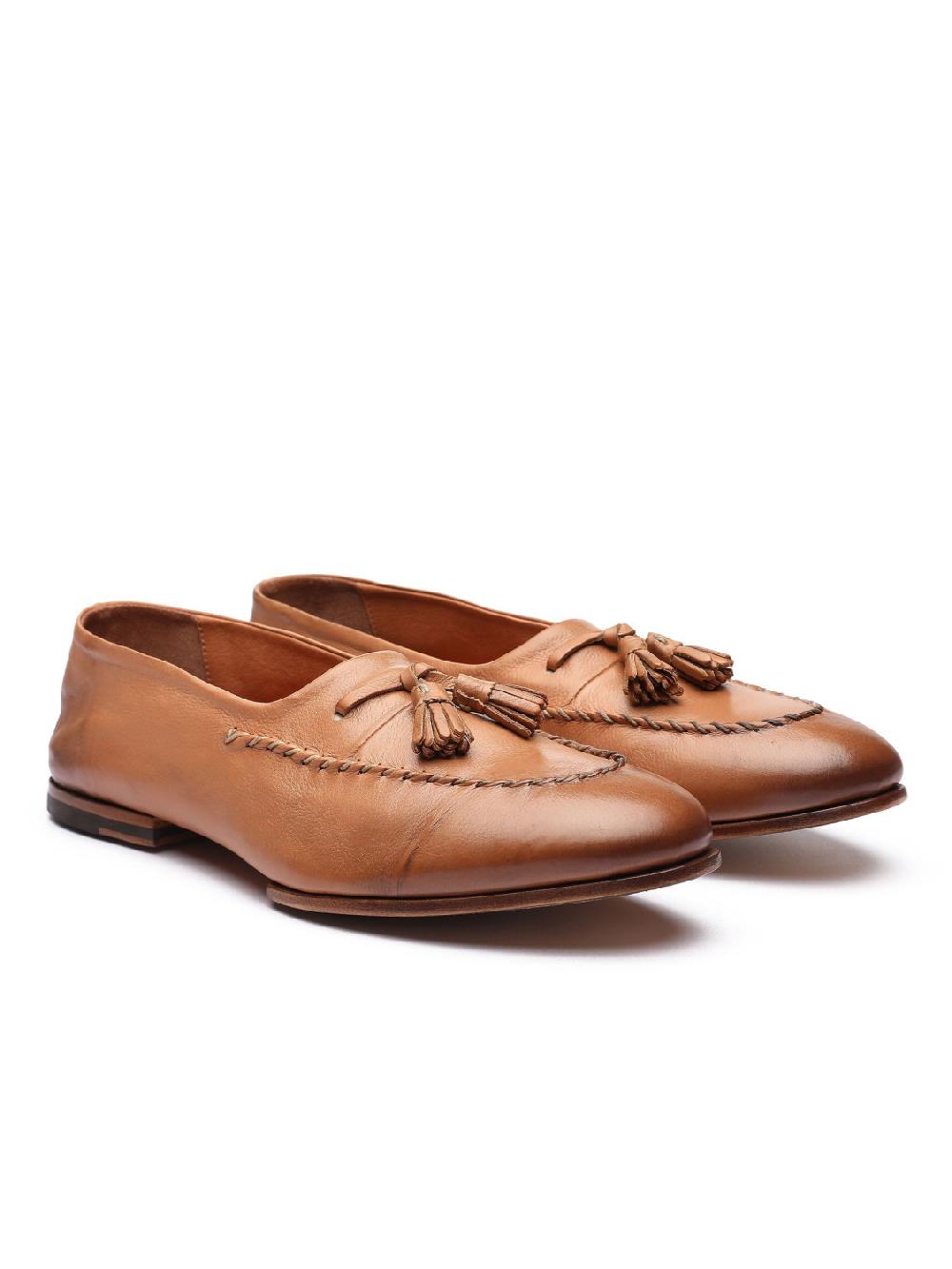 Silvano Sassetti Mocassini in pelle color brandy Sottocosto
