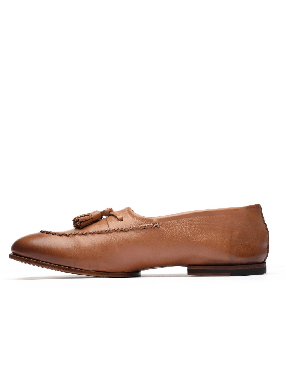 Silvano Sassetti Mocassini in pelle color brandy Sottocosto