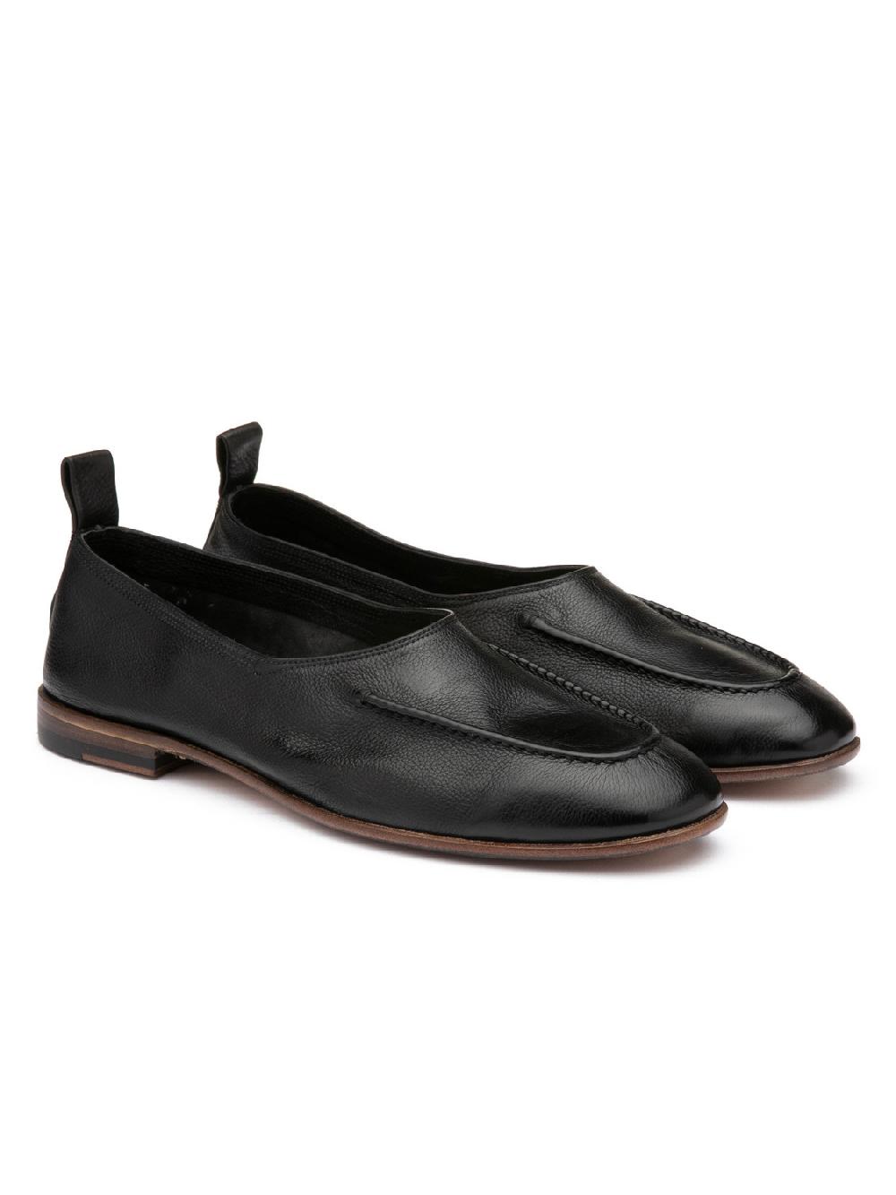 Silvano Sassetti Slippers in pelle di colore nero Online