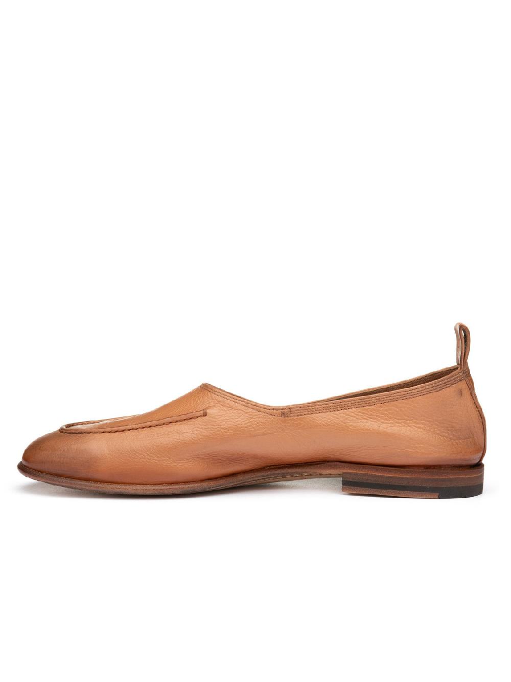 Silvano Sassetti Slippers in pelle color caramello In Vendita