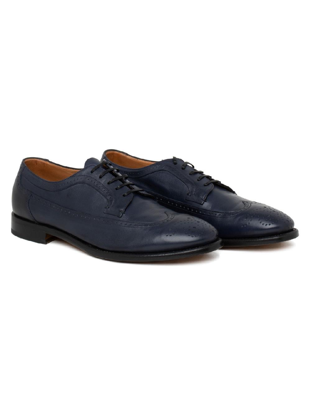 Silvano Sassetti Scarpe Derby in pelle blu Saldi Di Fabbrica