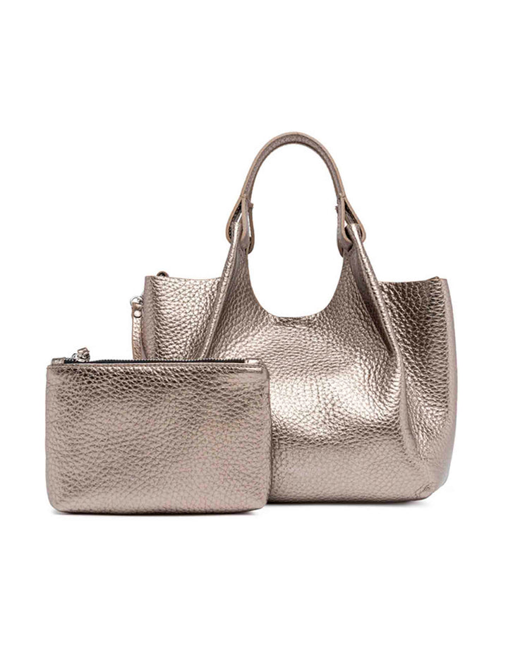 Spatarella Borsa donna mini Dua in pelle argento Economico