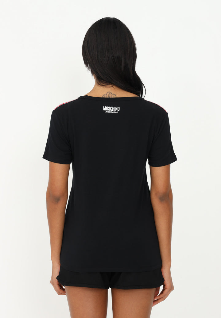 Spatarella T-shirt donna in cotone nero Vendita Calda