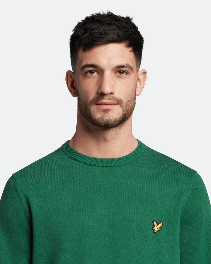 Spatarella Maglioni uomo a girocollo in cotone verde Negozi Online