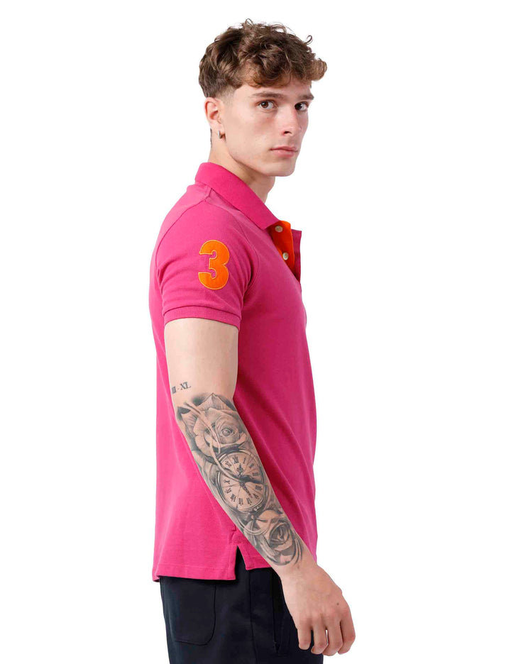 Spatarella Polo uomo in cotone fuxia Prezzo Ridotto