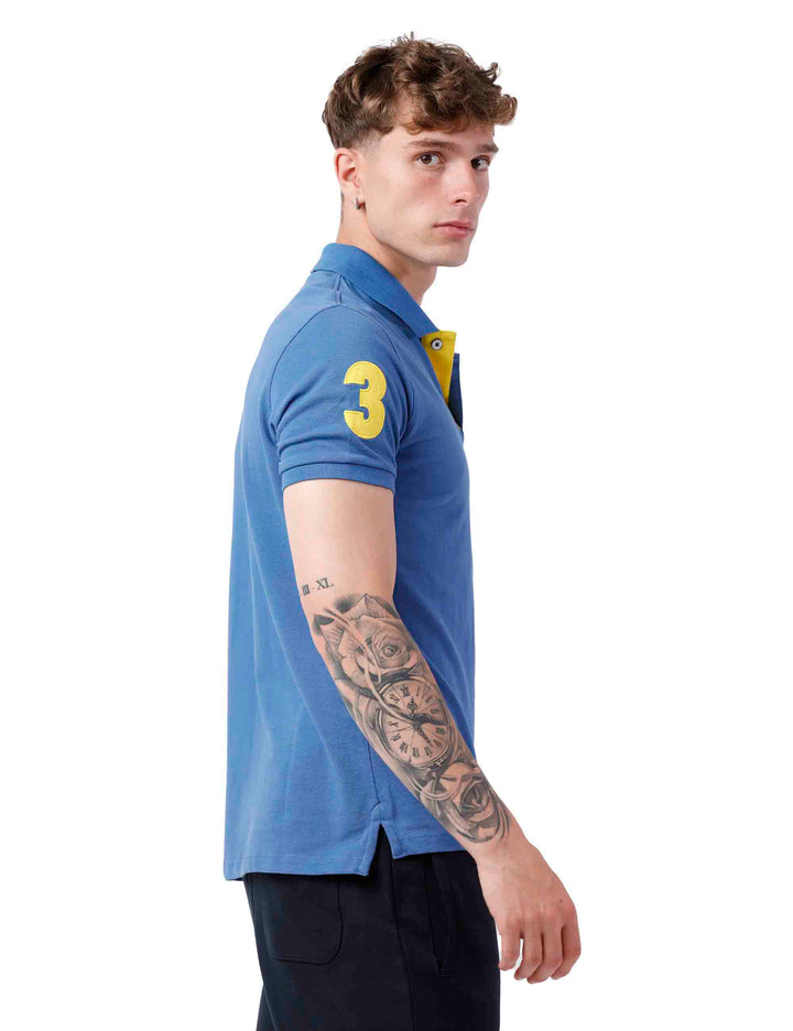 Spatarella Polo uomo in cotone celeste Sottocosto