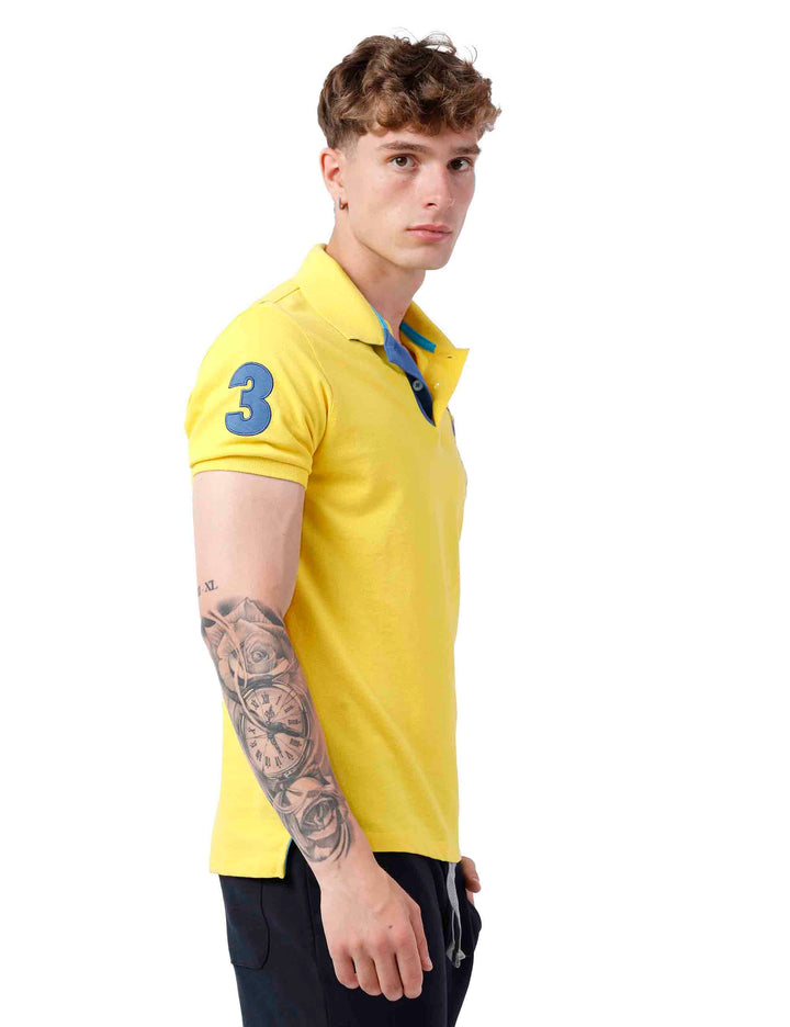 Spatarella Polo uomo in cotone giallo Enormi risparmi