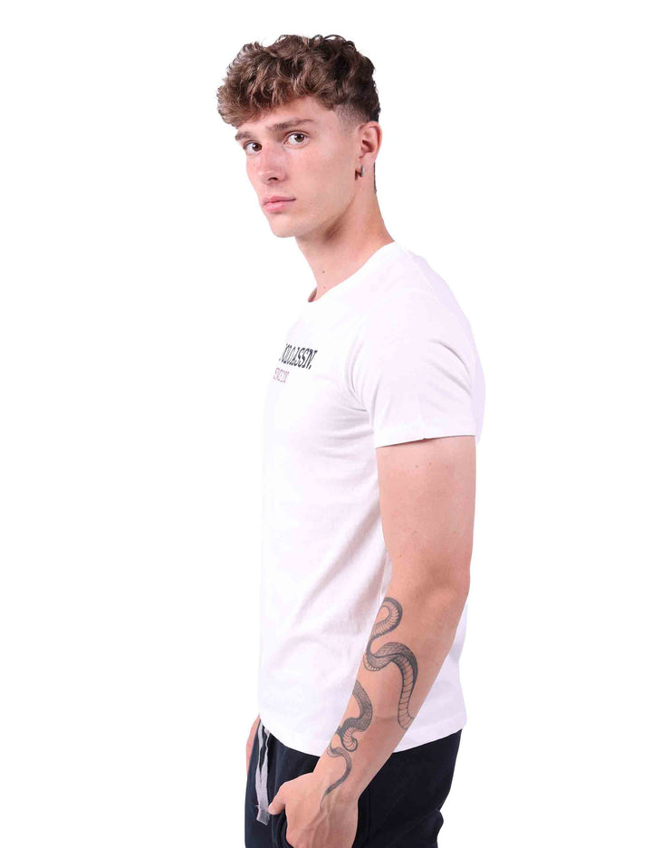 Spatarella T-Shirt uomo in cotone bianco con stampa Sconto