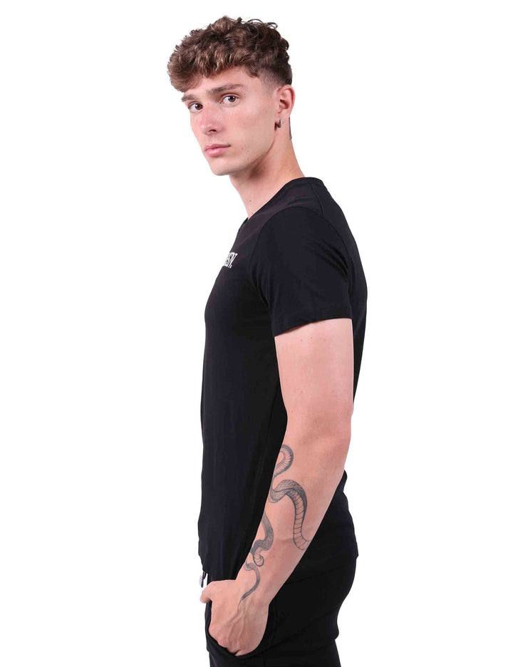 Spatarella T-Shirt uomo in cotone nero con stampa Offerta