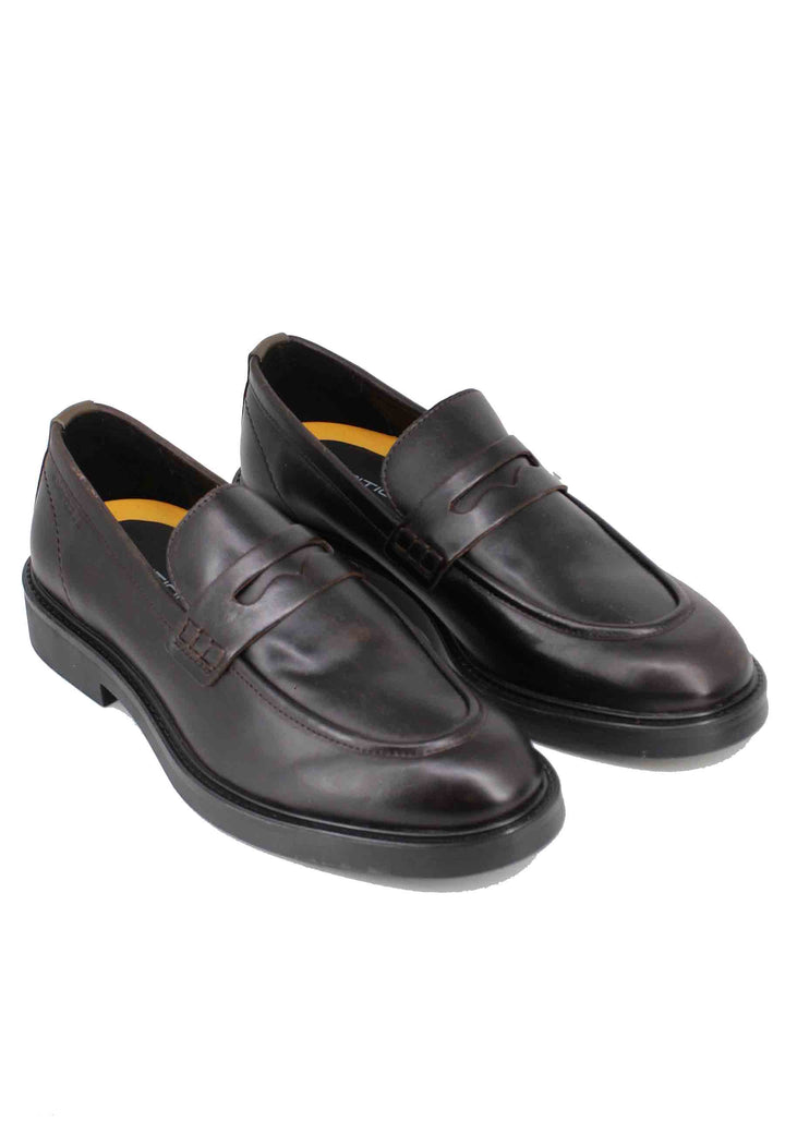 Spatarella Mocassini uomo in pelle marrone con suola in gomma Offerte