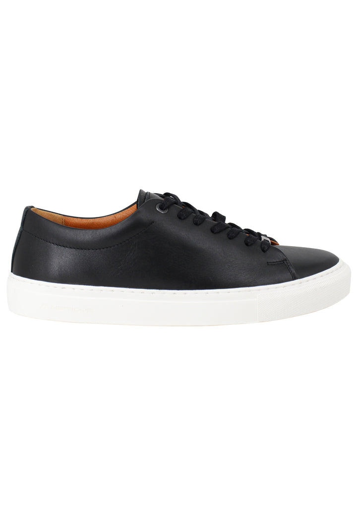 Spatarella Sneakers uomo Martin in pelle nera con suola in gomma Saldi Di Fabbrica