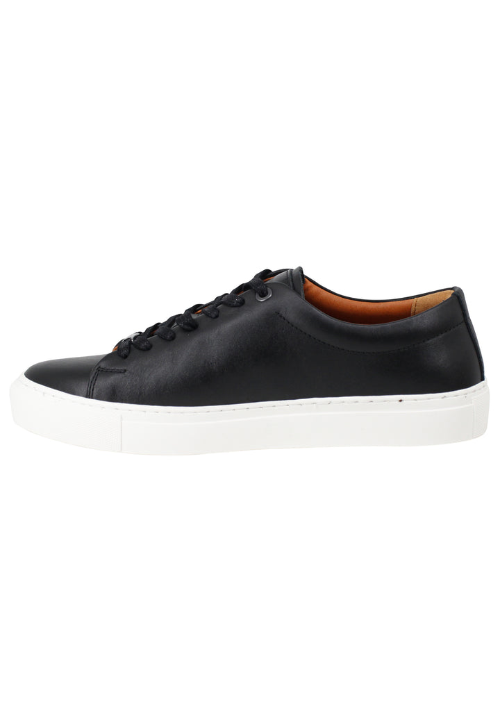Spatarella Sneakers uomo Martin in pelle nera con suola in gomma Saldi Di Fabbrica
