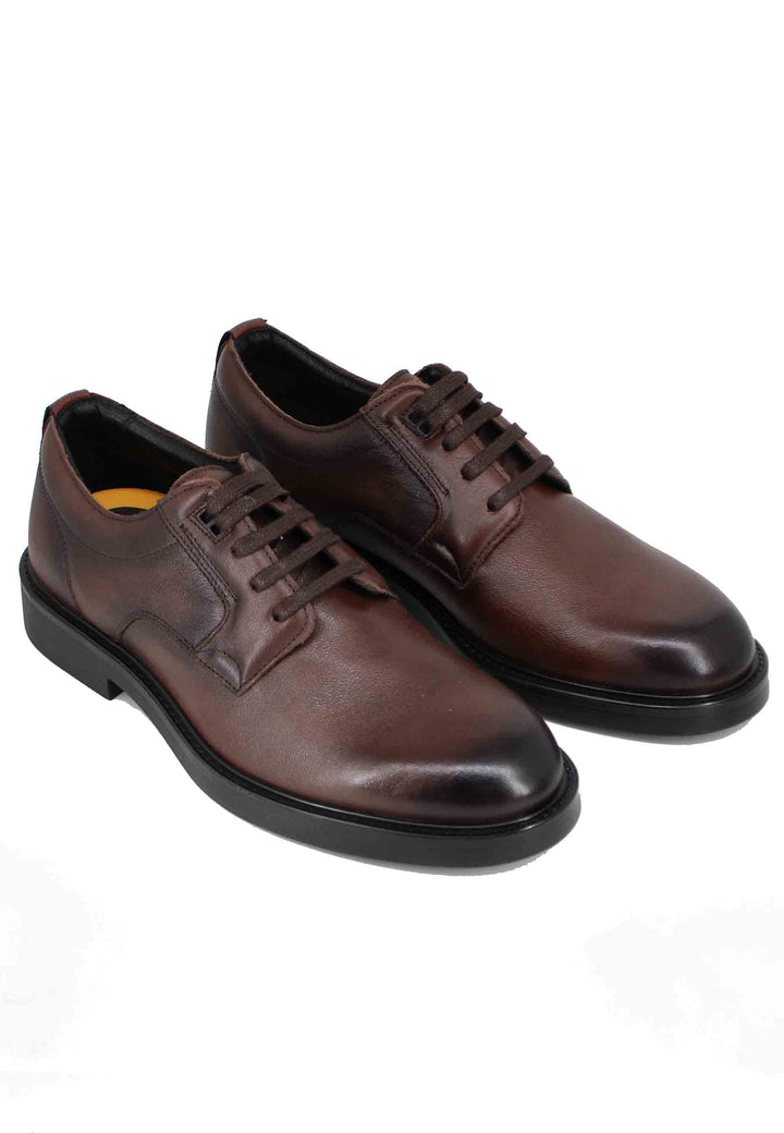Spatarella Stringate uomo in pelle marrone Italy