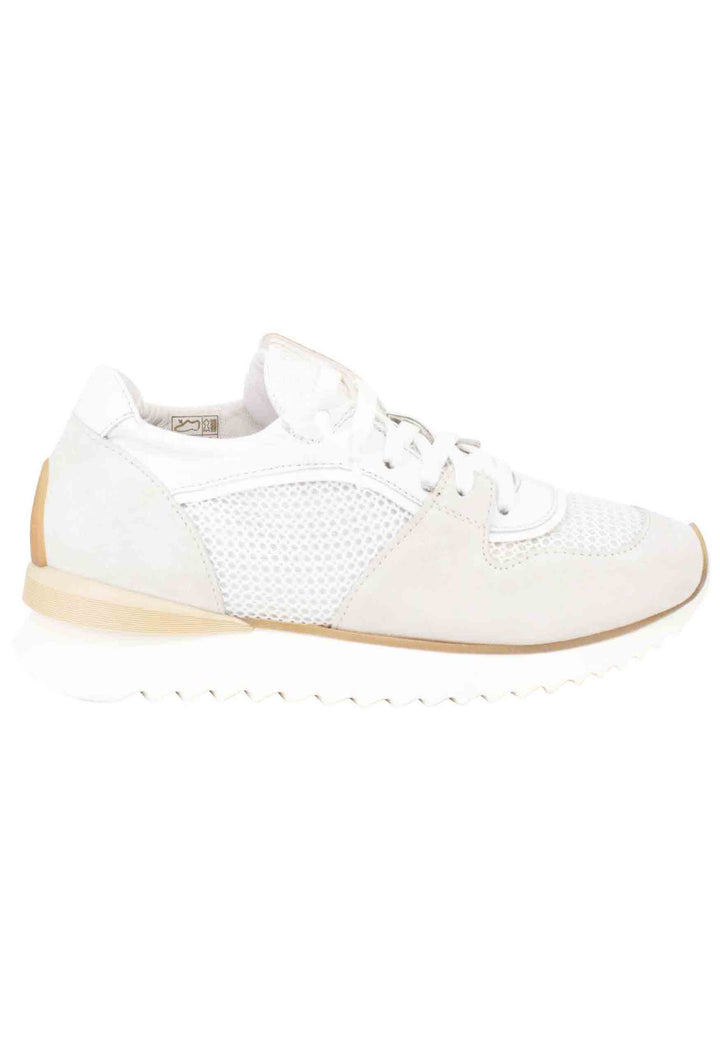 Spatarella Sneakers donna in pelle e tessuto bianco fondo running In Linea