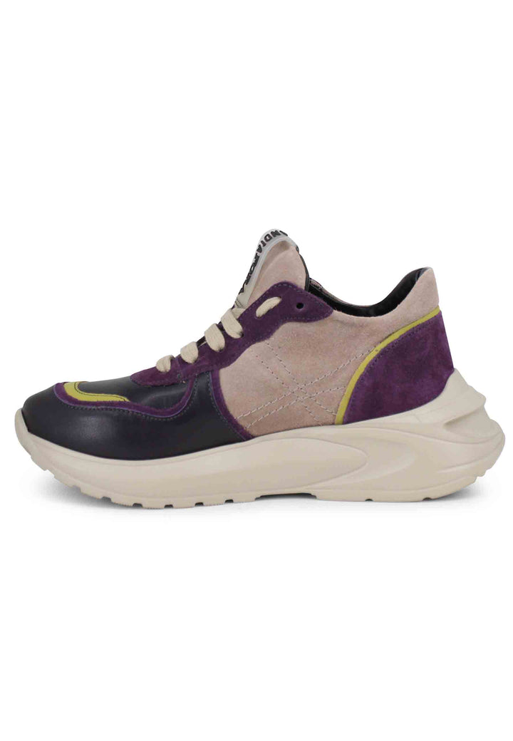 Spatarella Sneakers donna in pelle viola con suola in gomma Pezzi Unici