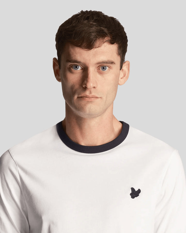 Spatarella T-shirt uomo in cotone bianco Saldi Di Fabbrica