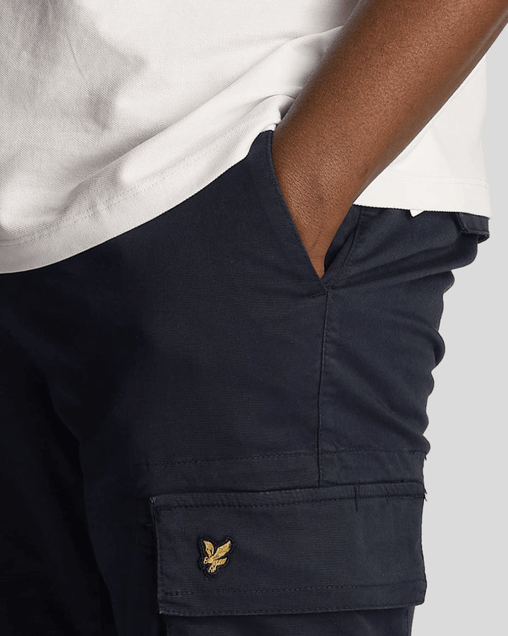 Spatarella Pantaloni cargo uomo in cotone blu navy Nuova