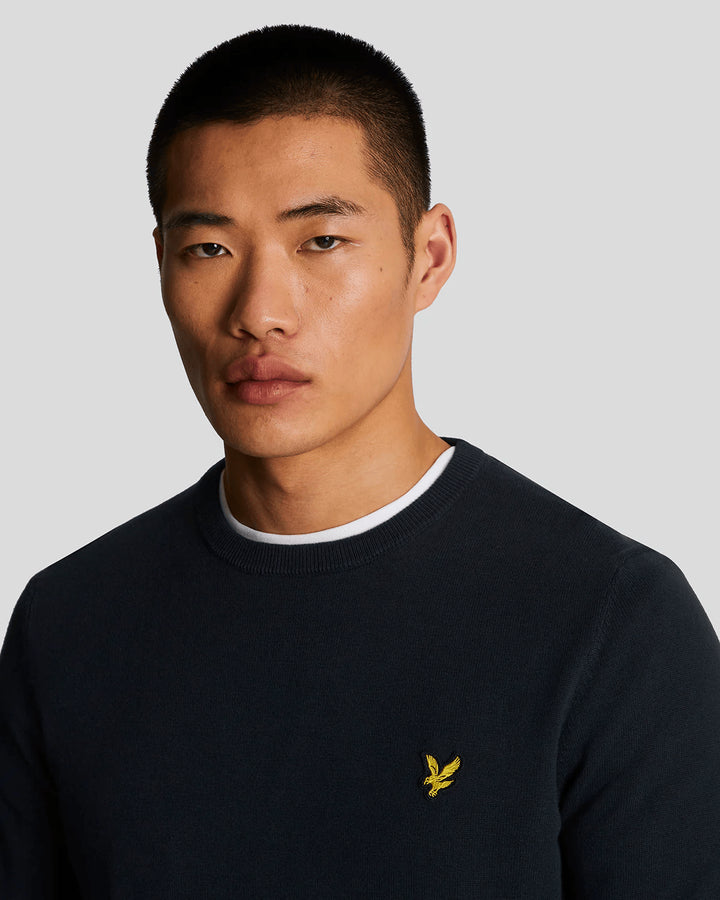 Spatarella Maglioni uomo a girocollo in cotone blu navy Pezzi Unici