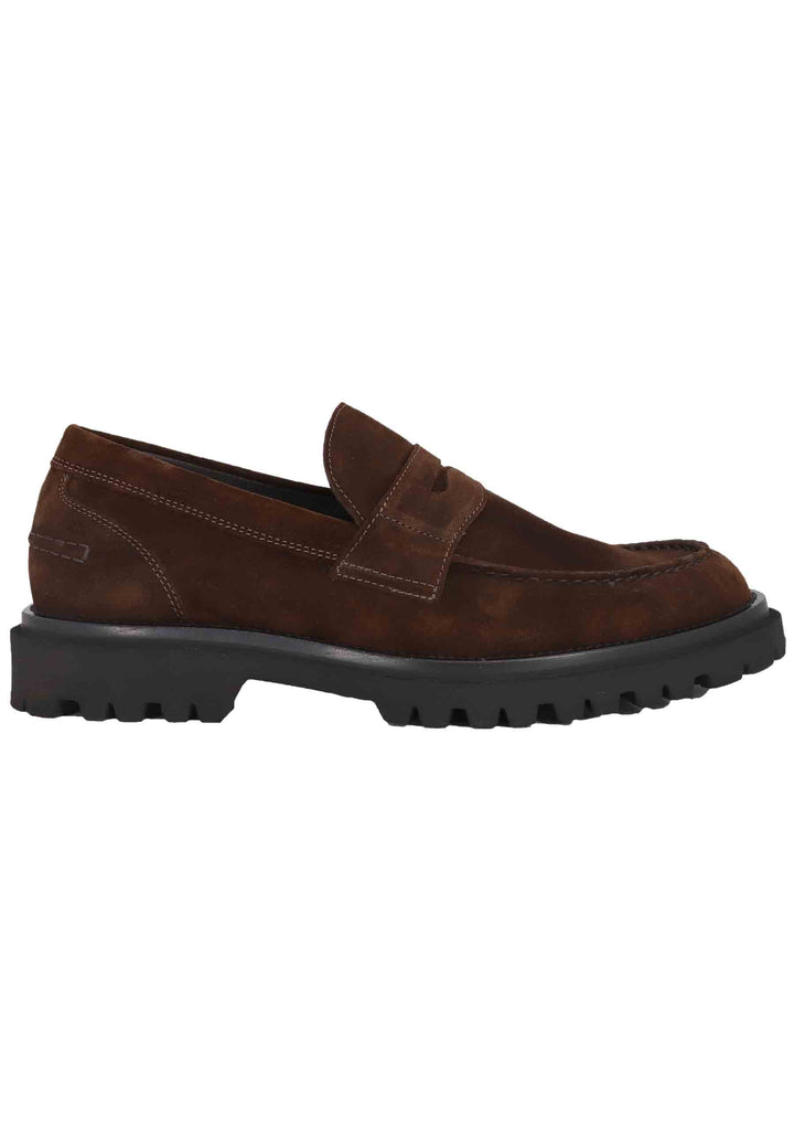 Spatarella Mocassini uomo in camoscio testa di moro con suola carrarmato Shopping Online