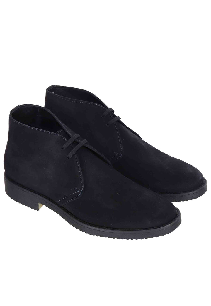 Spatarella Polacchine uomo in camoscio blu con suola in para Prezzo Ridotto