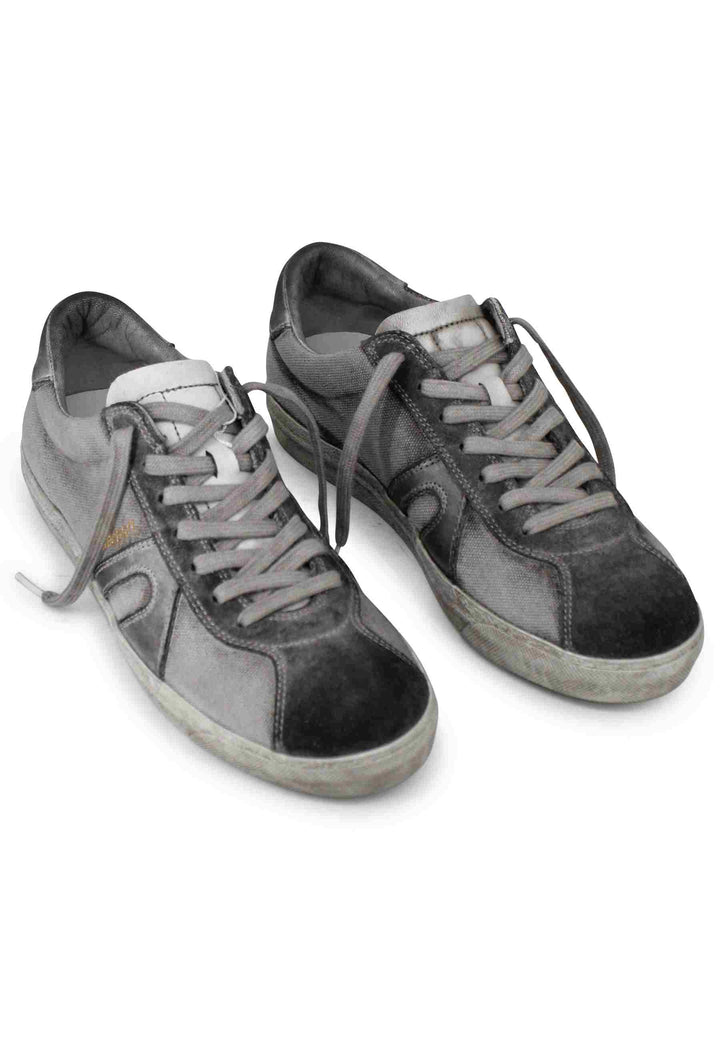 Spatarella Sneakers uomo in canvas vintage grigio Vendita calda