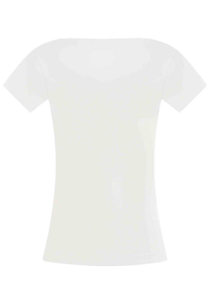 Spatarella T-shirt donna Icons in cotone bianco con stampa in seta Affare Del Giorno