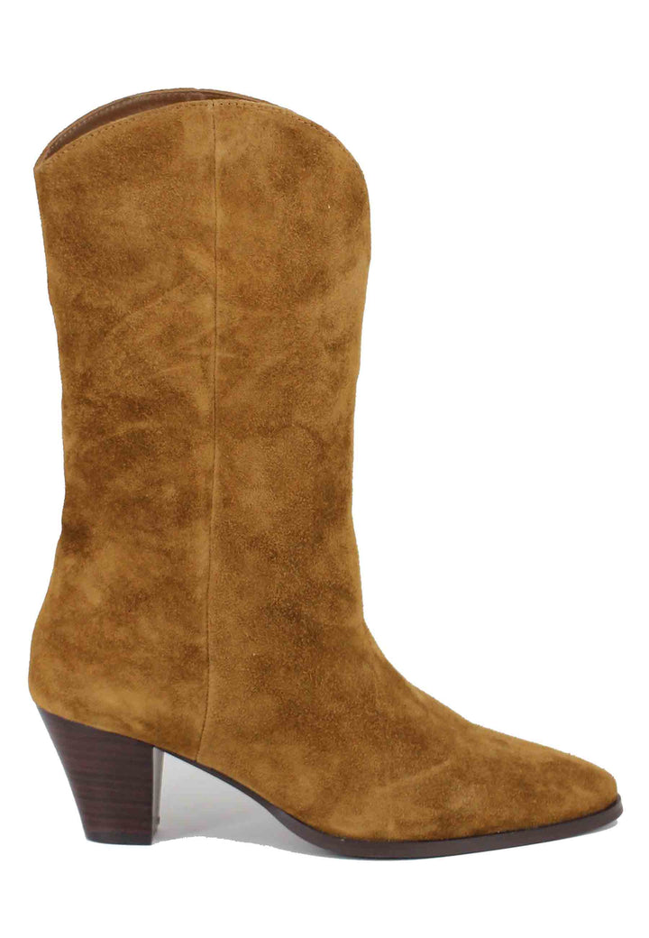 Spatarella Stivali texani donna in camoscio cuoio Parisa In Saldo