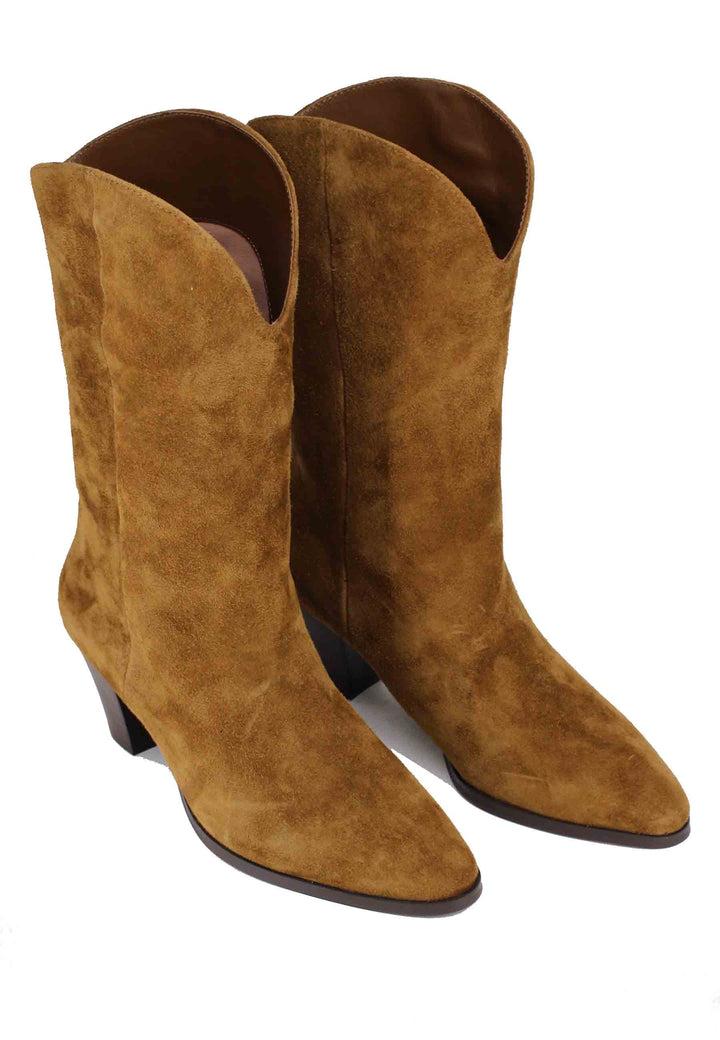 Spatarella Stivali texani donna in camoscio cuoio Parisa In Saldo