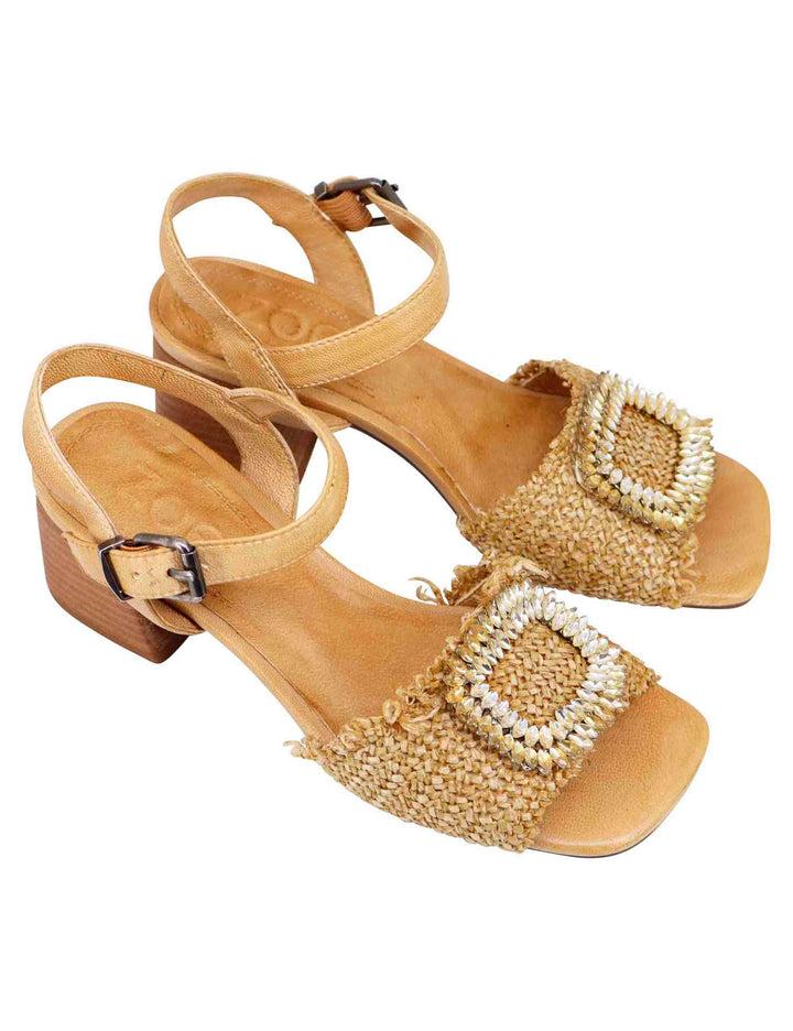 Spatarella Sandali donna in rafia naturale con strass e cinturino alla caviglia Soddisfazione Garantita