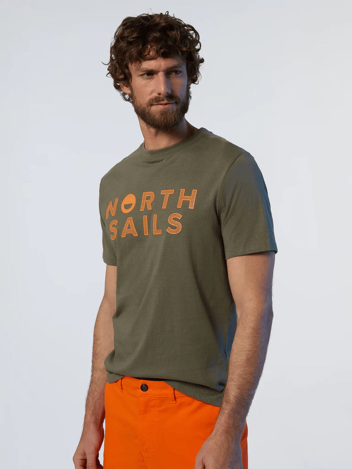 Spatarella T-shirt uomo in cotone verde 692973-0441 Novità
