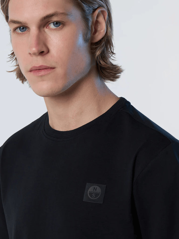Spatarella T-shirt uomo in cotone nero 692981-0999 Sconto