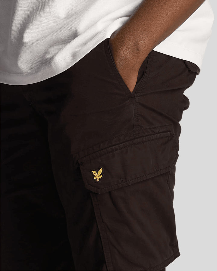 Spatarella Bermuda cargo uomo in cotone nero Outlet