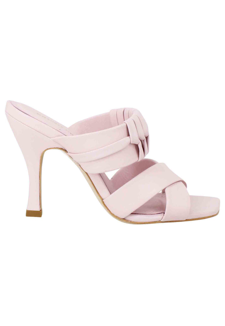 Spatarella Sandali donna in pelle glicine con tacco alto e punta quadra Vendite Flash