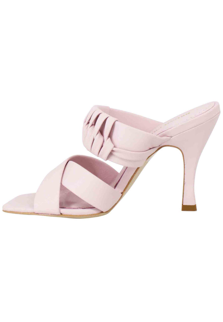 Spatarella Sandali donna in pelle glicine con tacco alto e punta quadra Vendite Flash