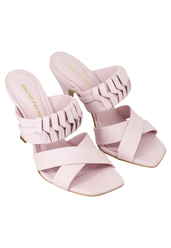 Spatarella Sandali donna in pelle glicine con tacco alto e punta quadra Vendite Flash