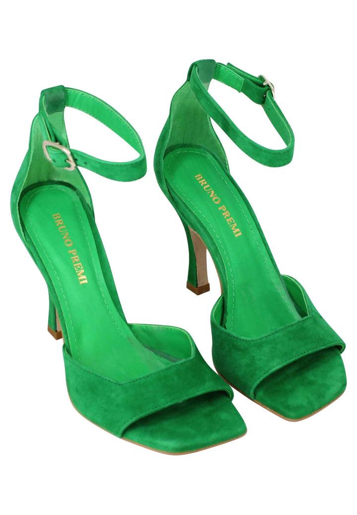 Spatarella Sandali donna Soly Lea in camoscio verde con cinturino alla caviglia Nuova
