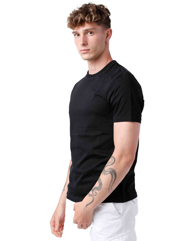 Spatarella T-shirt uomo in cotone nero Qualità