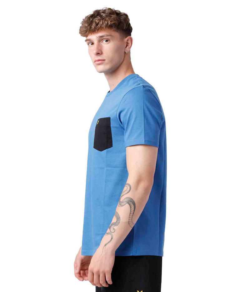 Spatarella T-shirt uomo in cotone blu Promozione