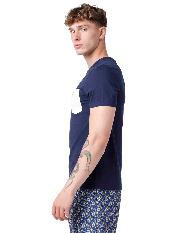 Spatarella T-shirt uomo in cotone blu 50% di sconto con spedizione gratuita